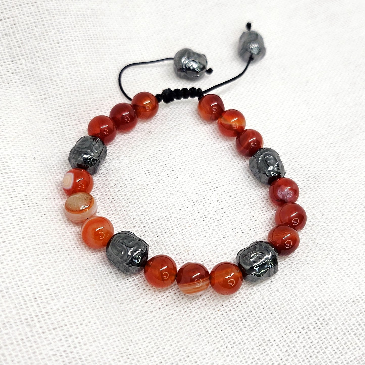 Bracelet ajustable Cornaline/Hématite