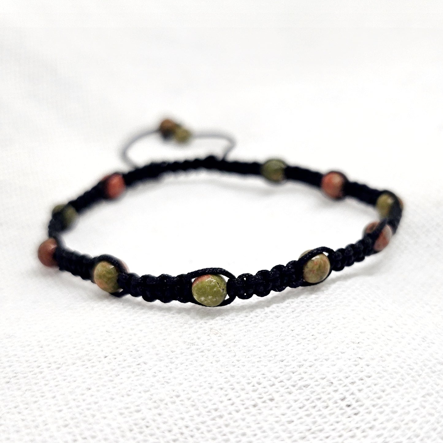 Bracelet ajustable fais main en unakite
