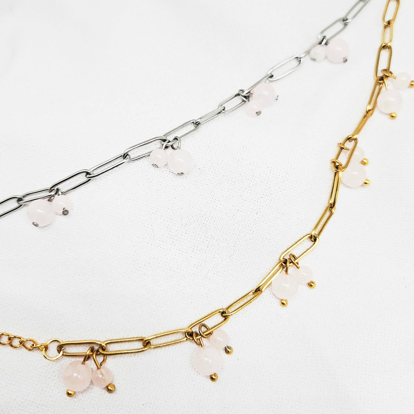 Bracelet Lien de Quartz Rose