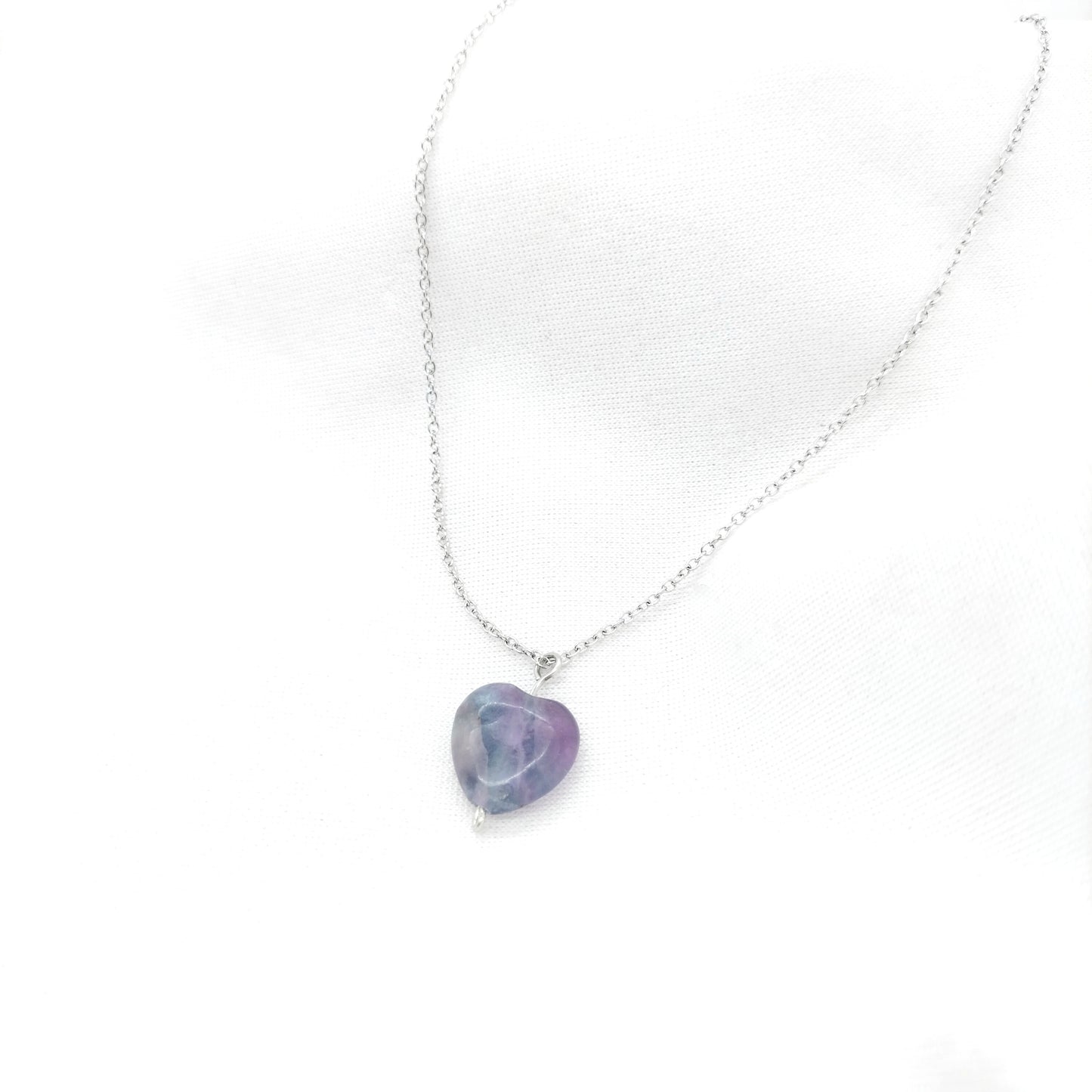 Collier Coeur Fluorite