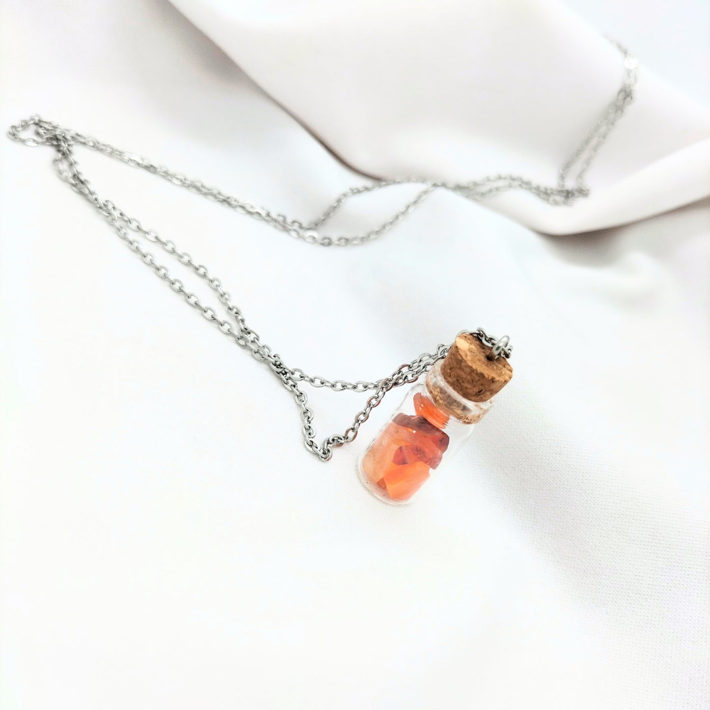 Collier mini bottle Cornaline