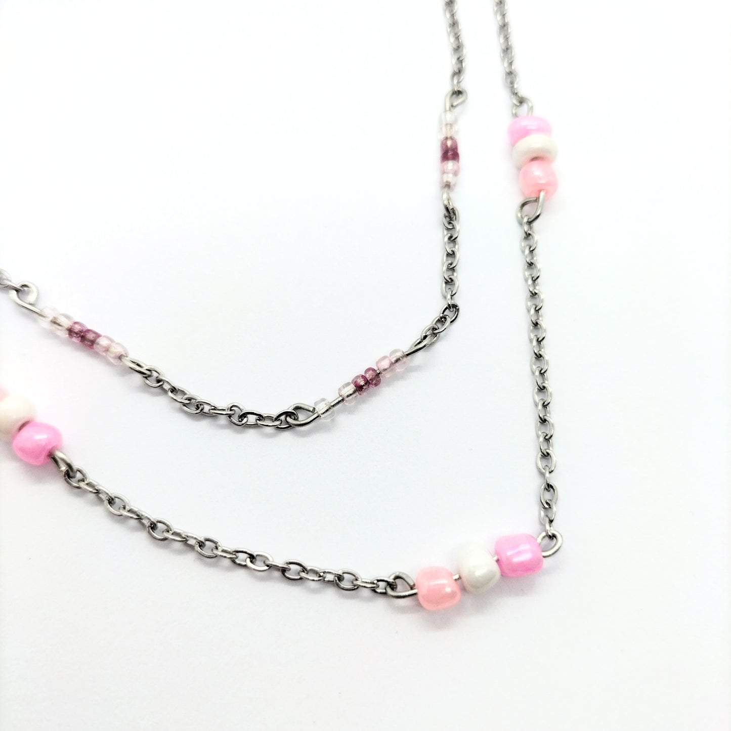 Collier Rocaille rose