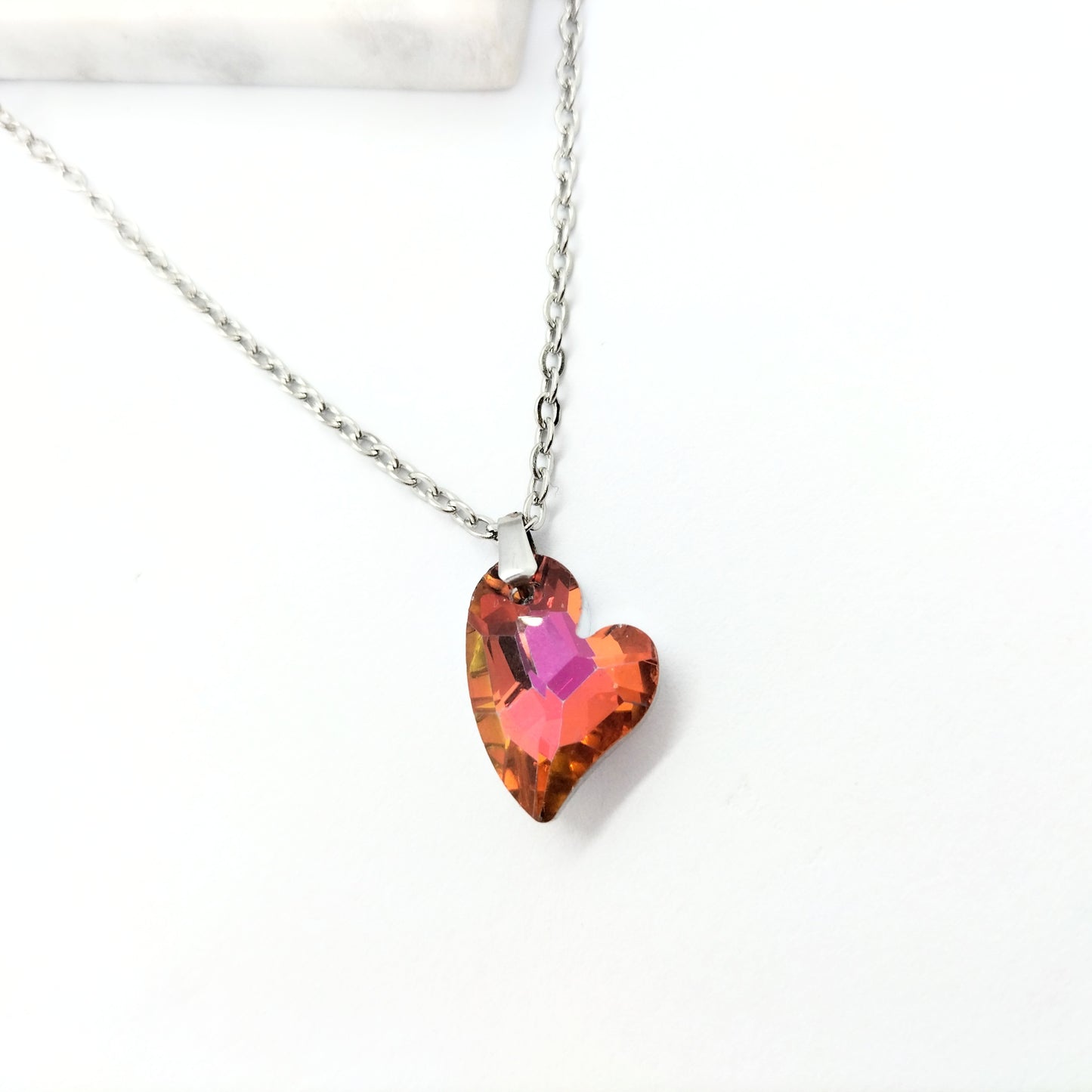 Collier Coeur Strass Enfant