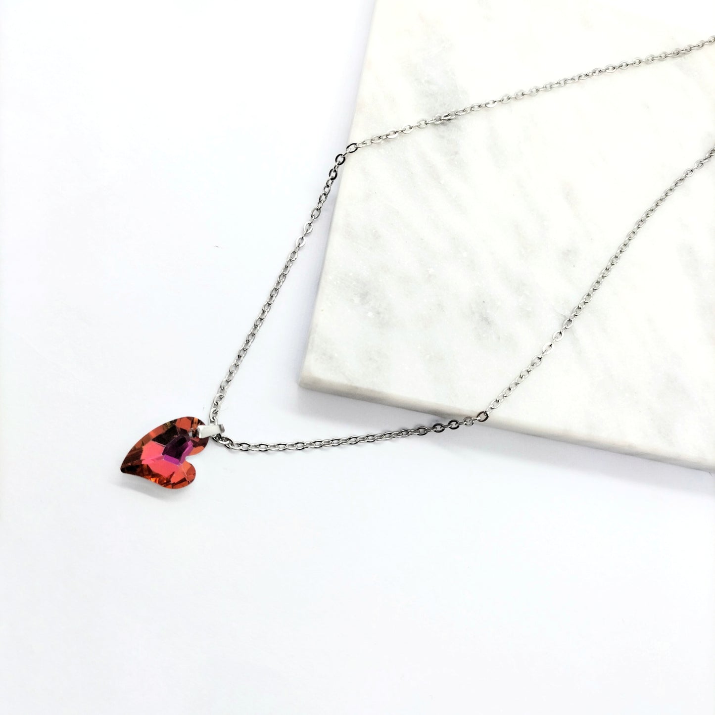 Collier Coeur Strass Enfant