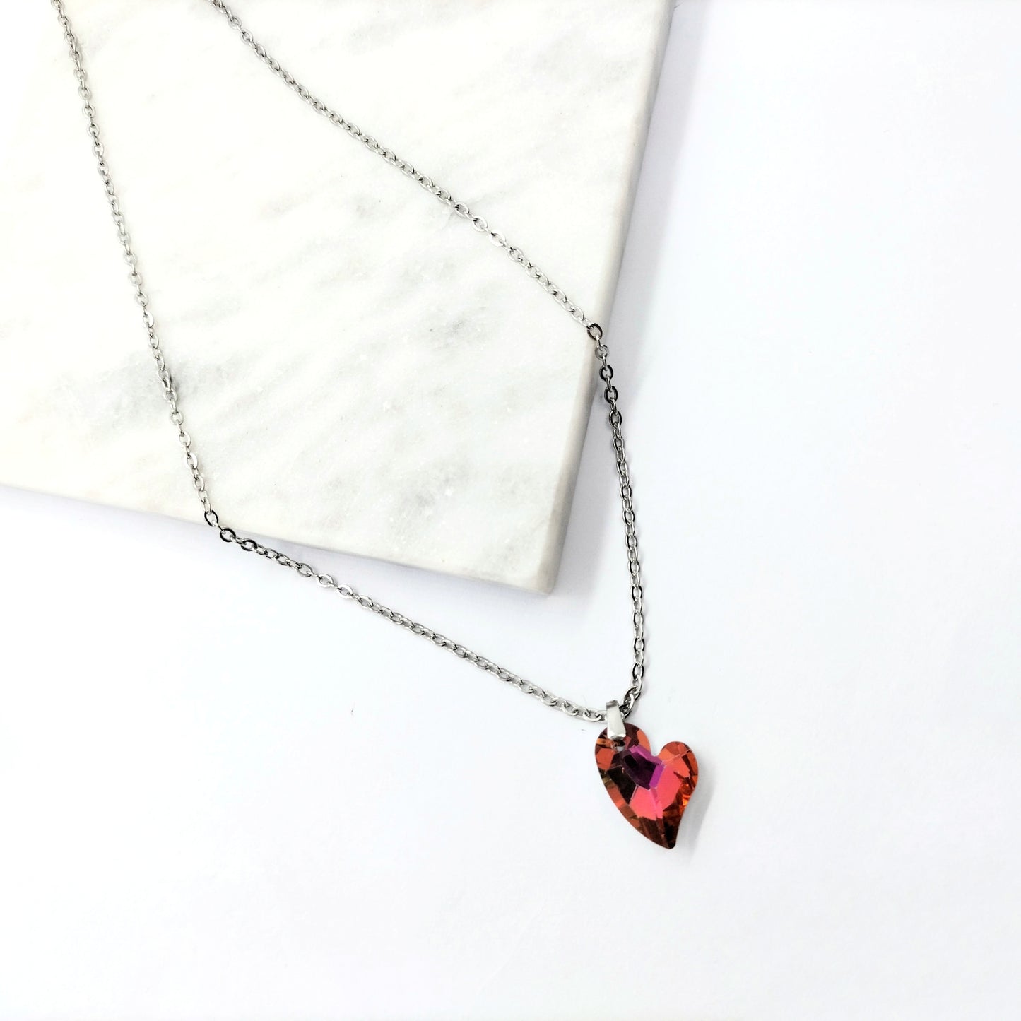 Collier Coeur Strass Enfant