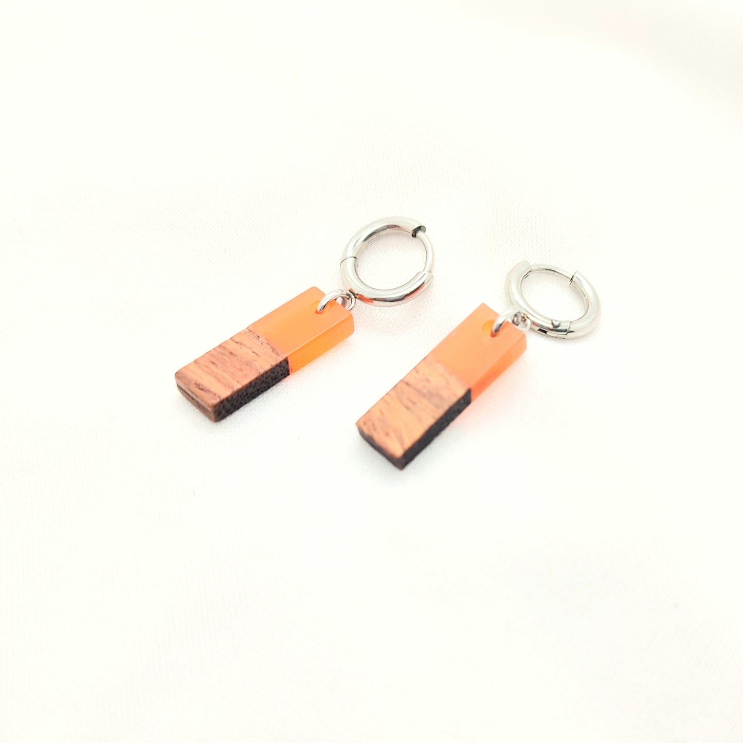 Boucles d'oreilles Bois (orange)