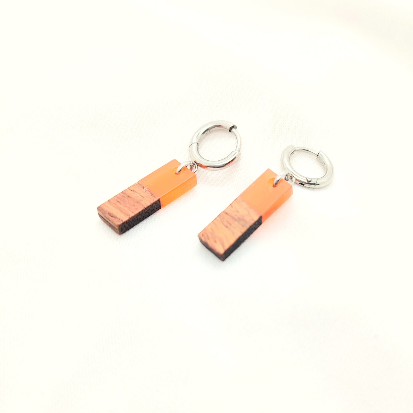 Boucles d'oreilles Bois (orange)