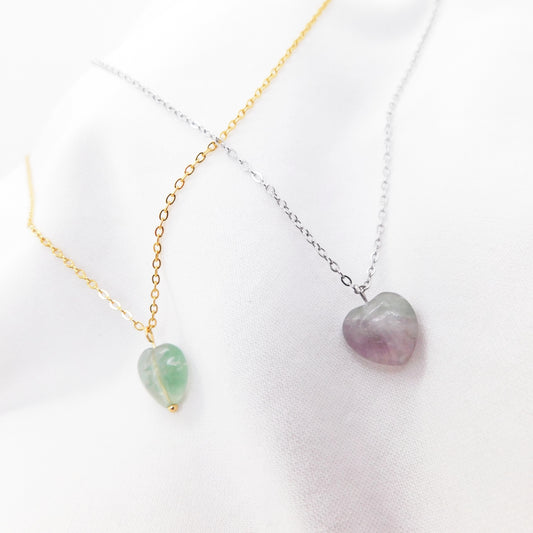 Collier Coeur Fluorite