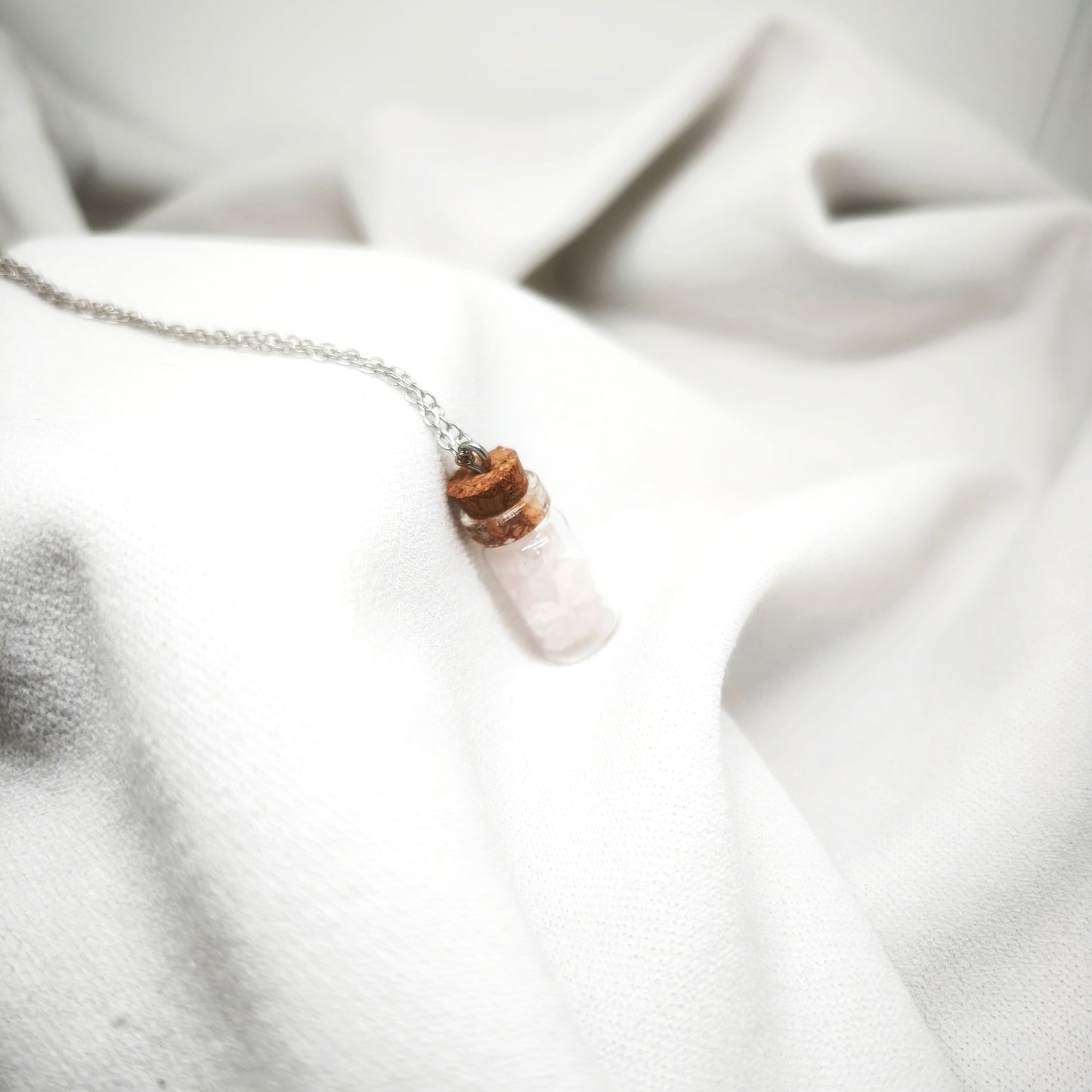 Collier bottle Quartz Rose