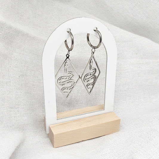 Boucles d'oreilles en acier inoxydable serpent