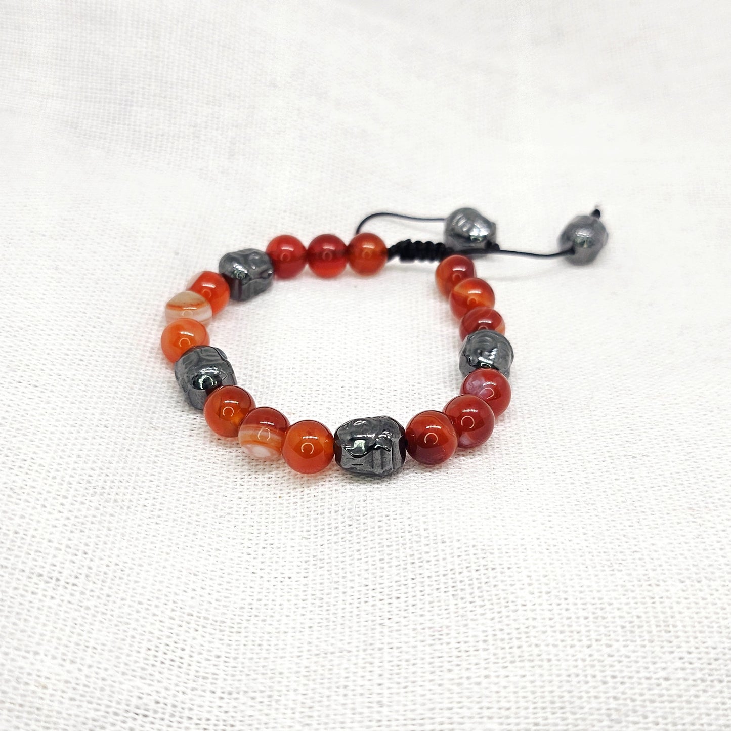 Bracelet ajustable Cornaline/Hématite