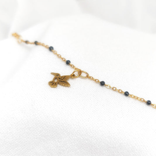 Bracelet enfant en acier inoxydable avec breloque Oiseau 