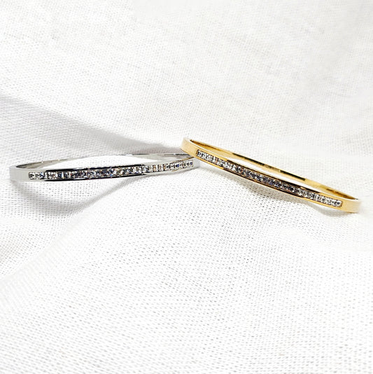 Bracelets Jonc à charnière en acier inoxydable disponible en doré et argenté