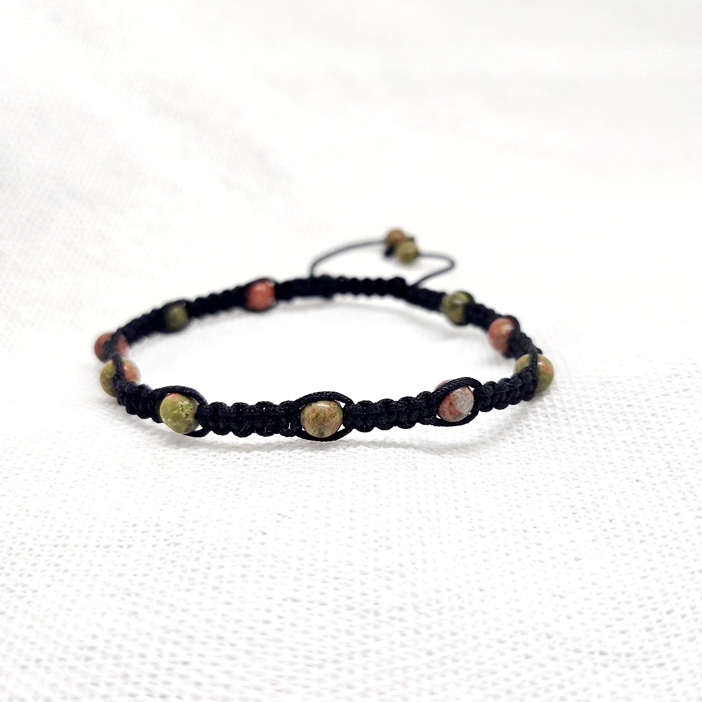 Bracelet ajustable fais main en unakite