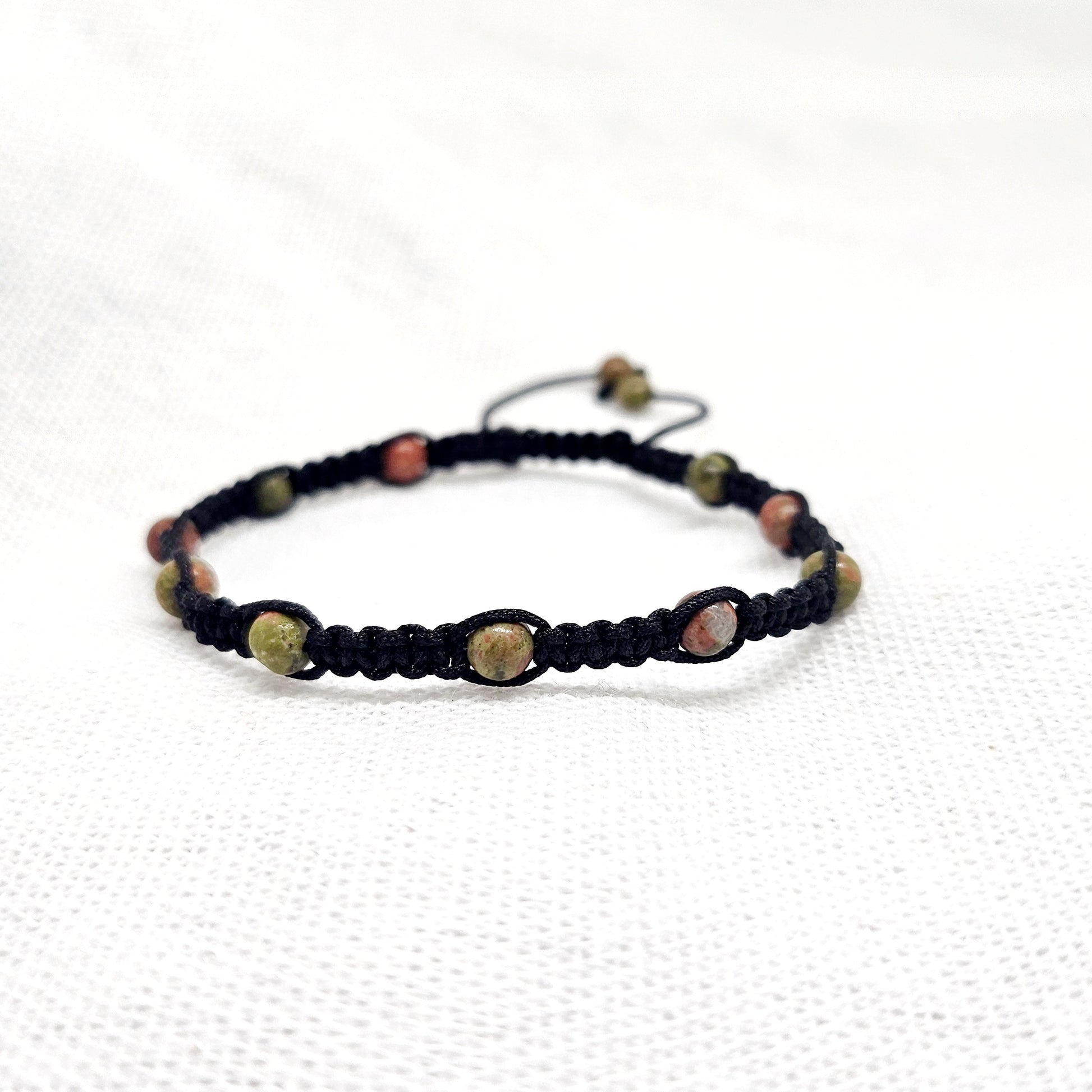 Bracelet ajustable fais main en unakite