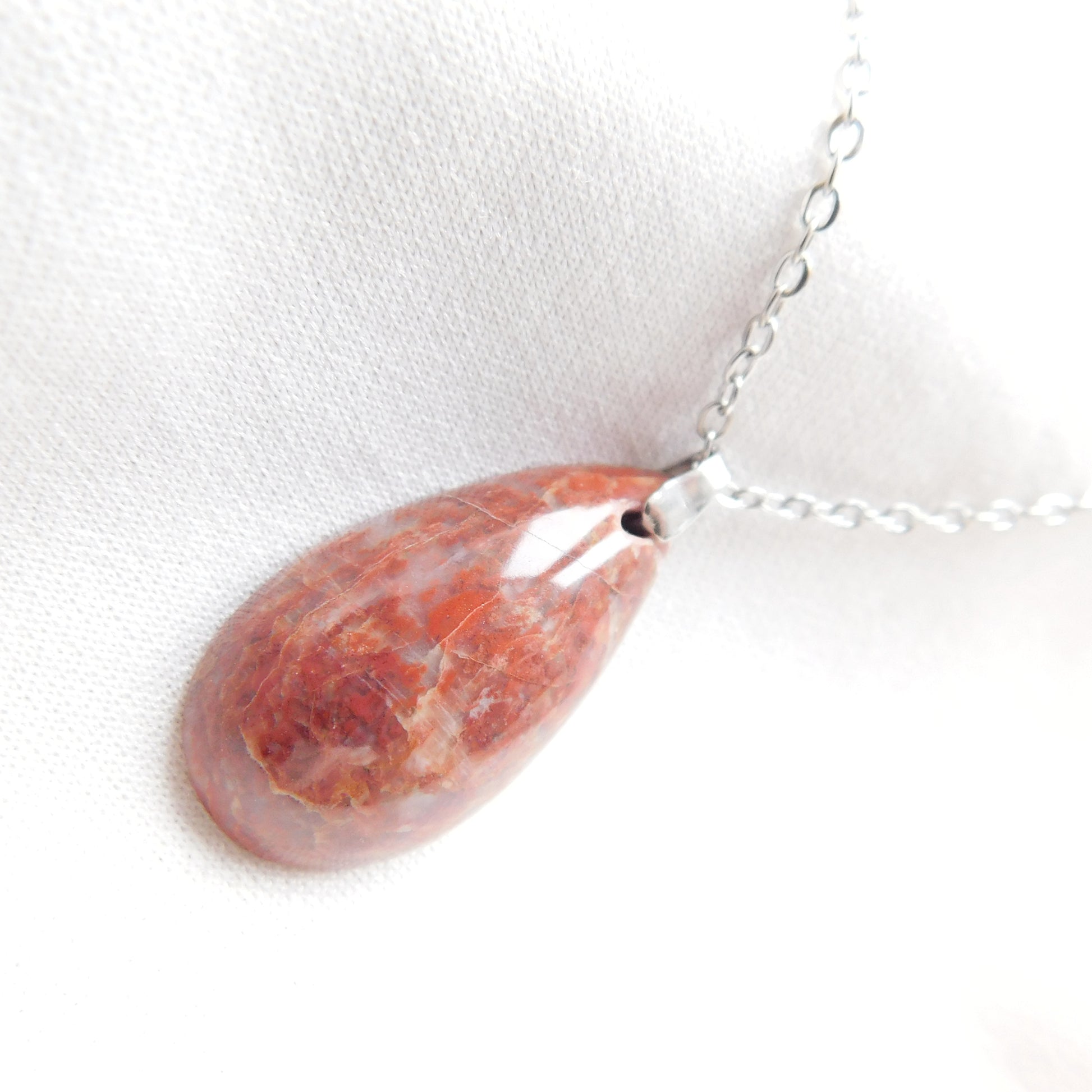 Jaspe quartz rouge gemm 'arts acier inoxydable
