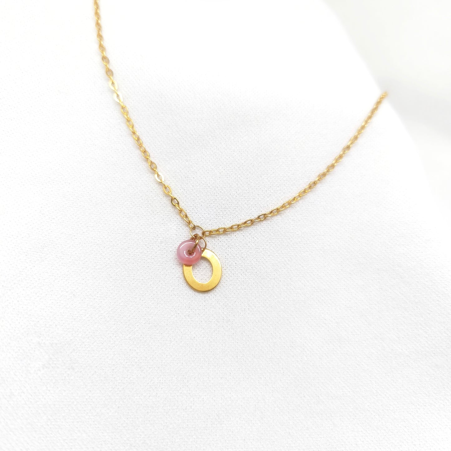 Collier enfant en acier inoxydable doré avec initial