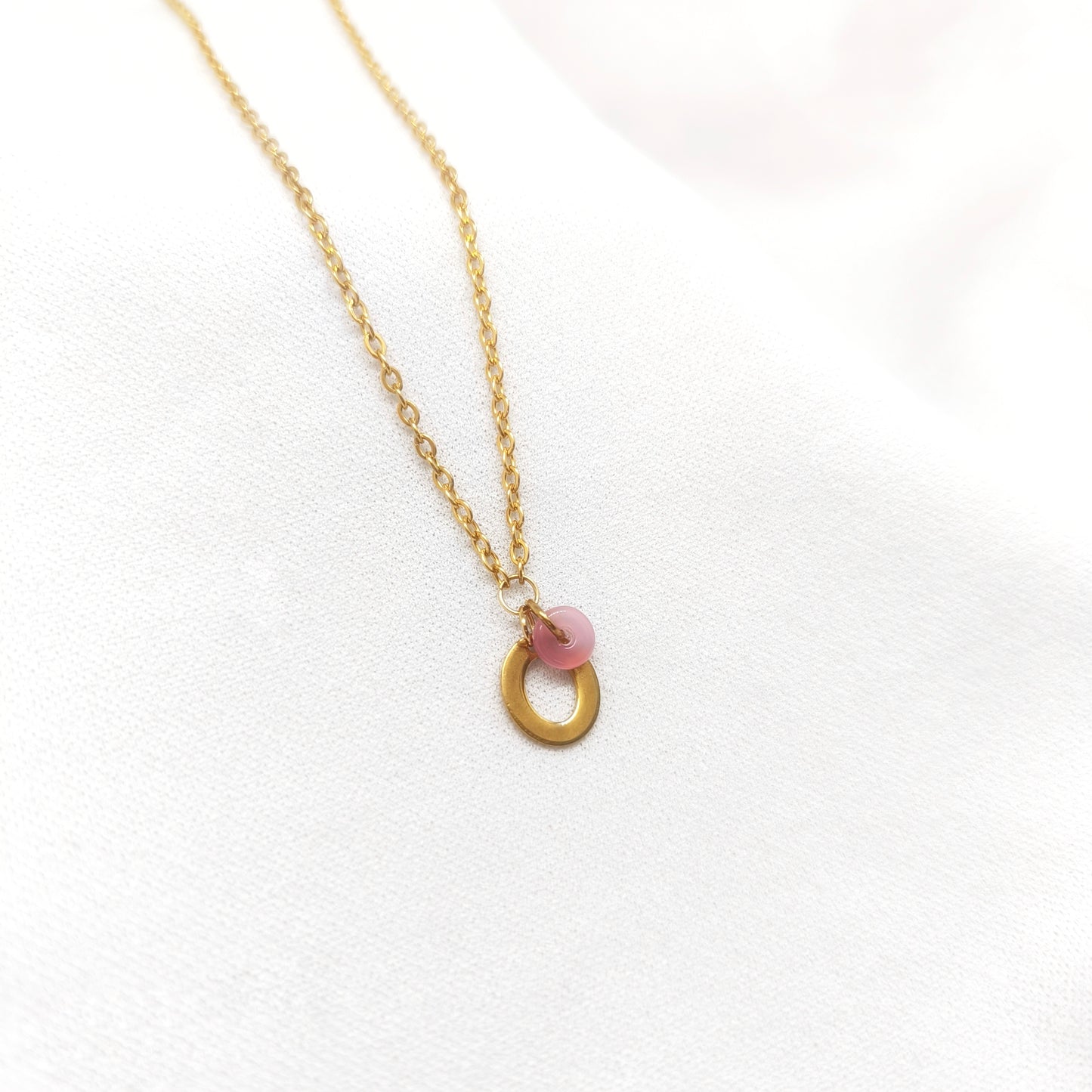 Collier enfant en acier inoxydable doré avec initial
