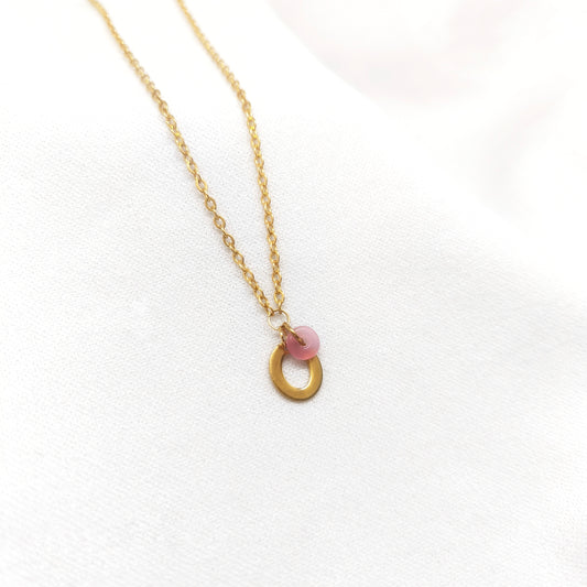Collier enfant en acier inoxydable doré avec initial