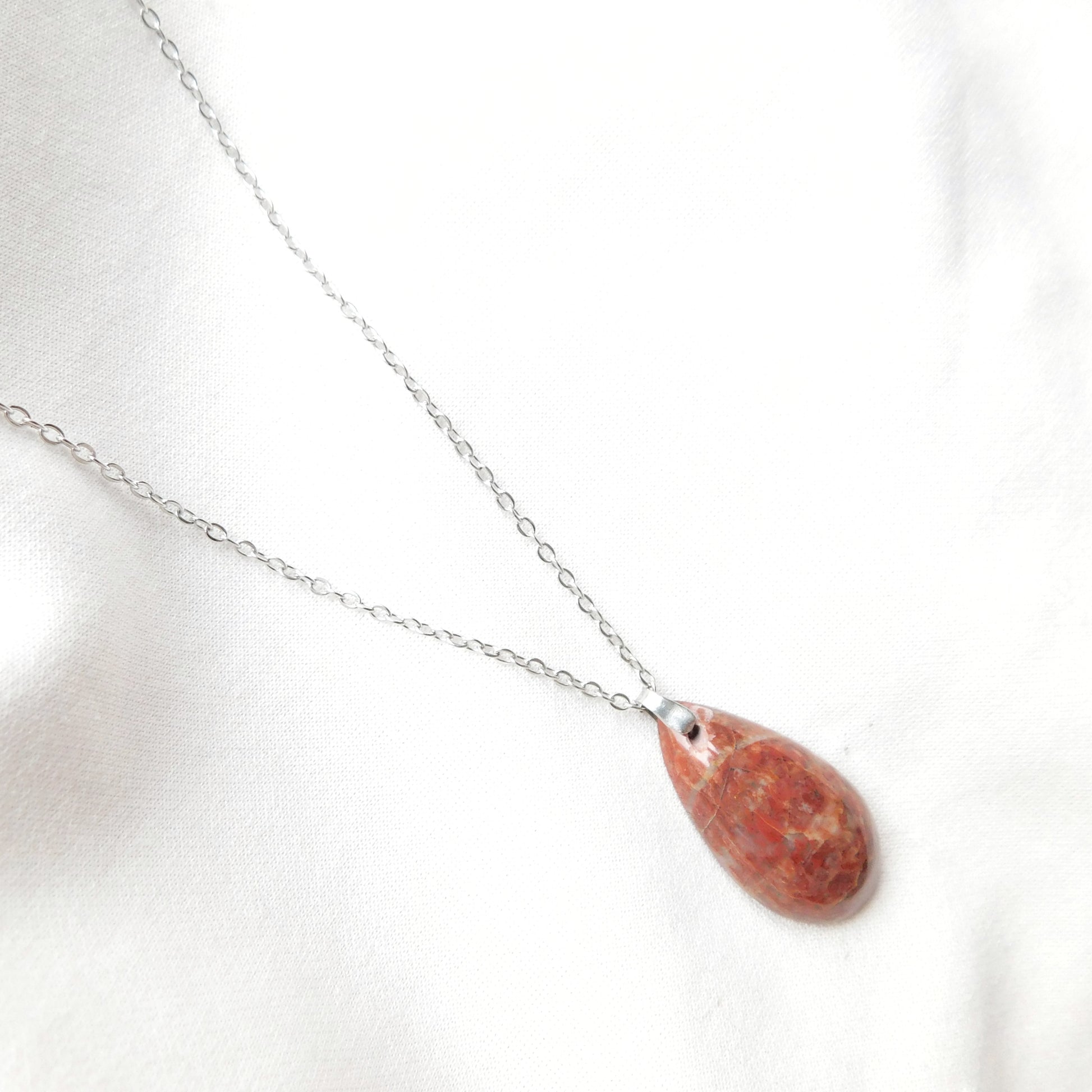 Jaspe quartz rouge gemm 'arts acier inoxydable