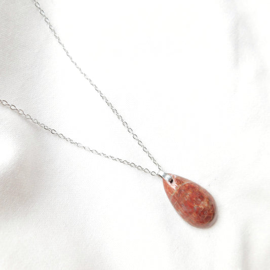 Jaspe quartz rouge gemm 'arts acier inoxydable