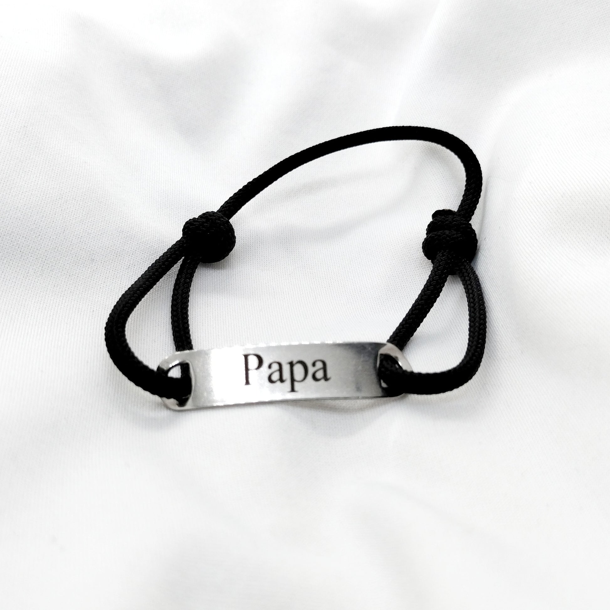 Bracelet cordon ajustable papa connecteur en acier inoxydable