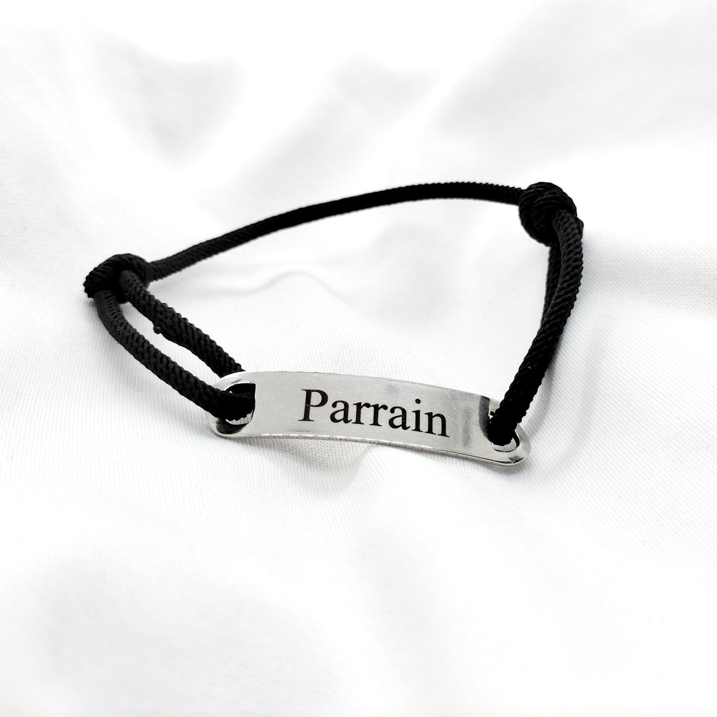 Bracelet cordon parrain acier inoxydable